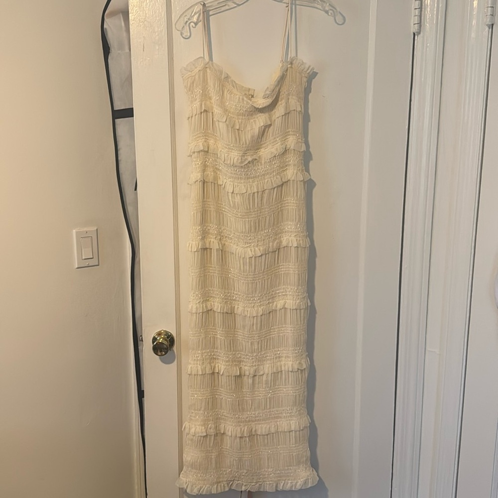 house of CB, ivory maxi dress, never worn, still with tags